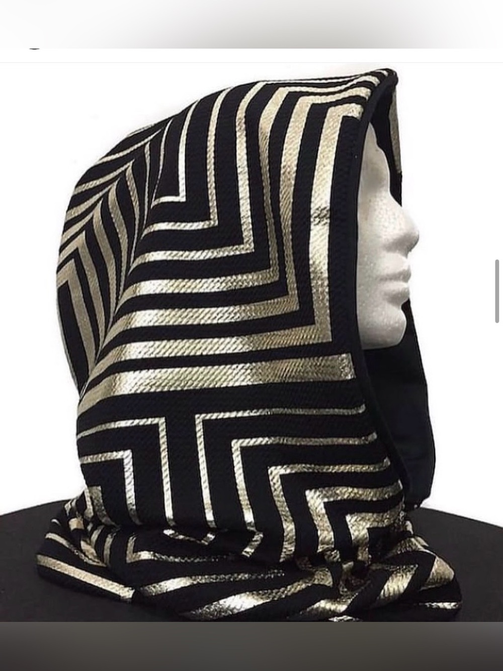 Alan Joseph Designs Black Gold Metallic Pharaoh Returns Festival Hood